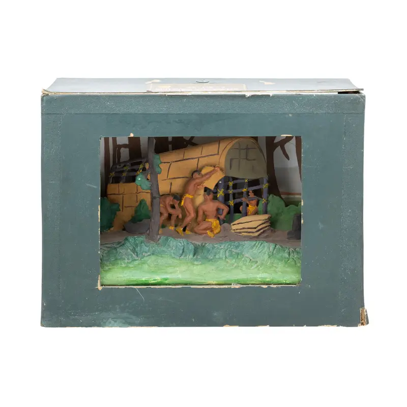 "Mohican Building Wigwams" WPA Vignette