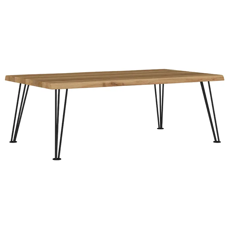 Zander Rectangular Wood Top Coffee Table Natural Brown