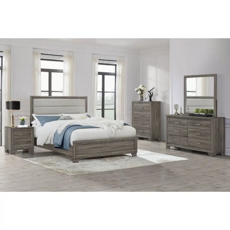 Wright 5-piece Eastern King Bedroom Set Brown Oak