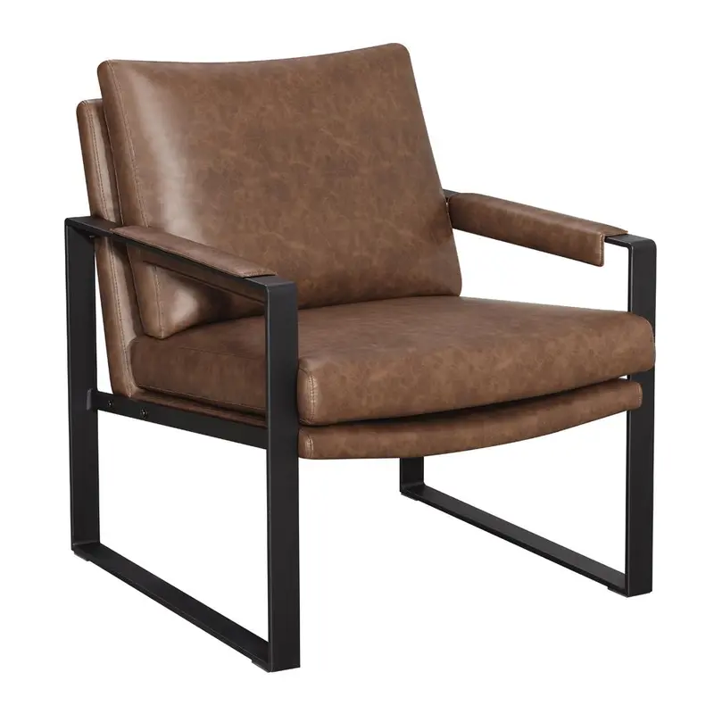 Rosalind Upholstered Accent Chair with Removable Cushion Umber Brown and Gunmetal