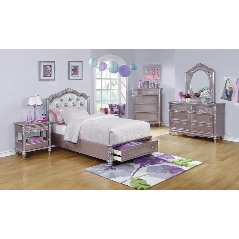 Caroline Metallic Lilac Twin Five-Piece Set