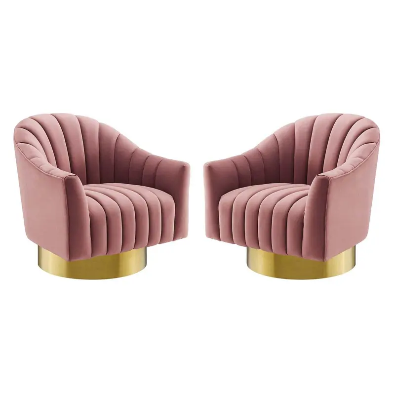 Buoyant Swivel Chair Performance Velvet Set of 2