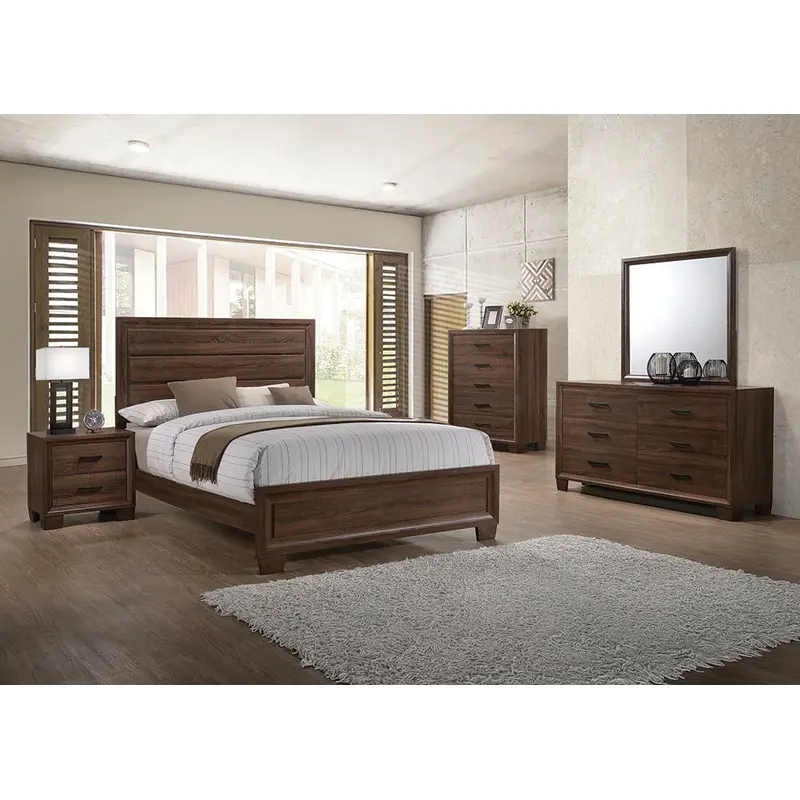 Brandon Transitional Medium Brown Eastern King Five-Piece Set