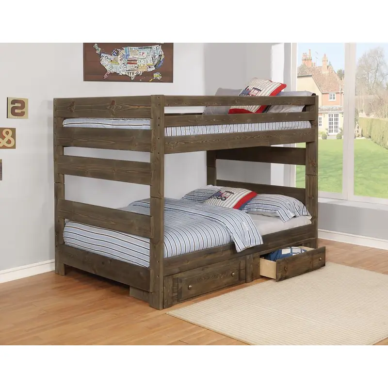 Wrangle Hill Gun Smoke Full/Full Bunk Bed
