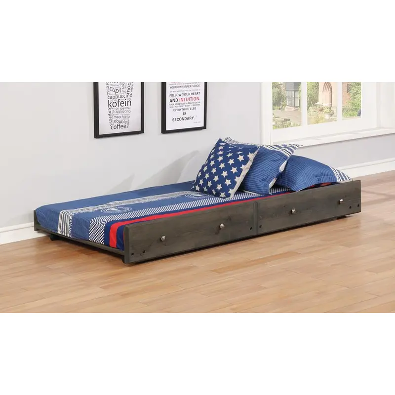 Wrangle Hill Gun Smoke Trundle with Bunkie Mattress