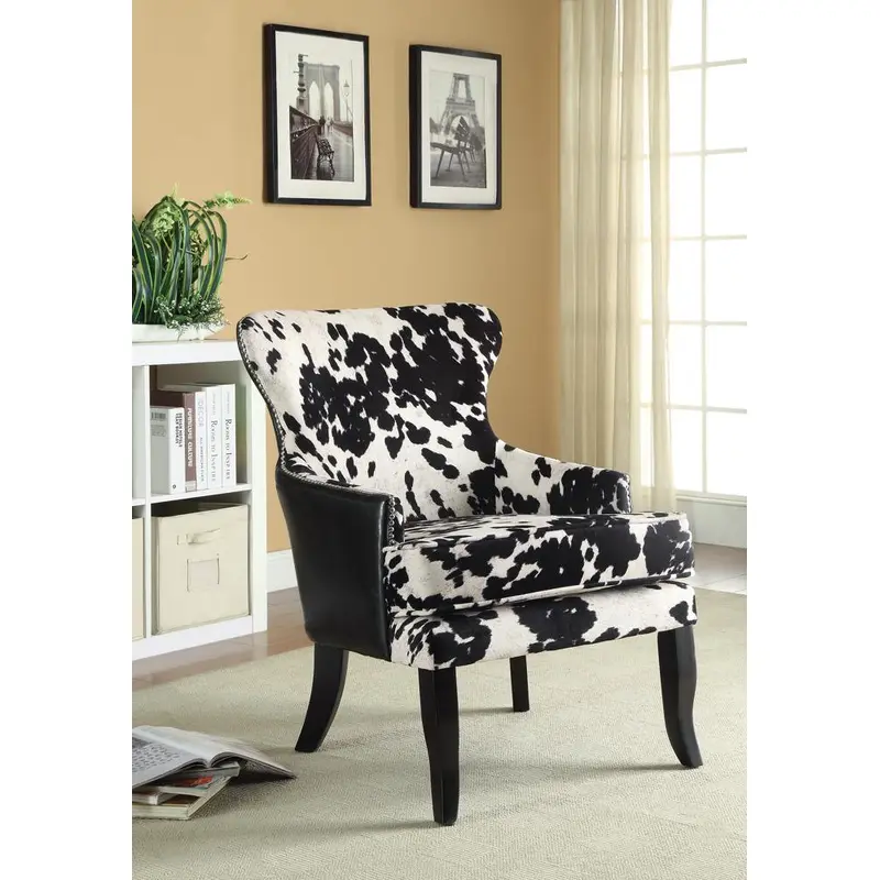 Traditional Black and White Accent Chair