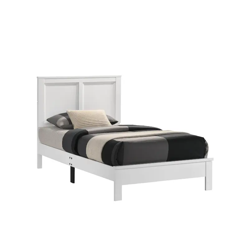 ARIES 4/6 F PANEL BED-HB/FB/RAILS-WHITE