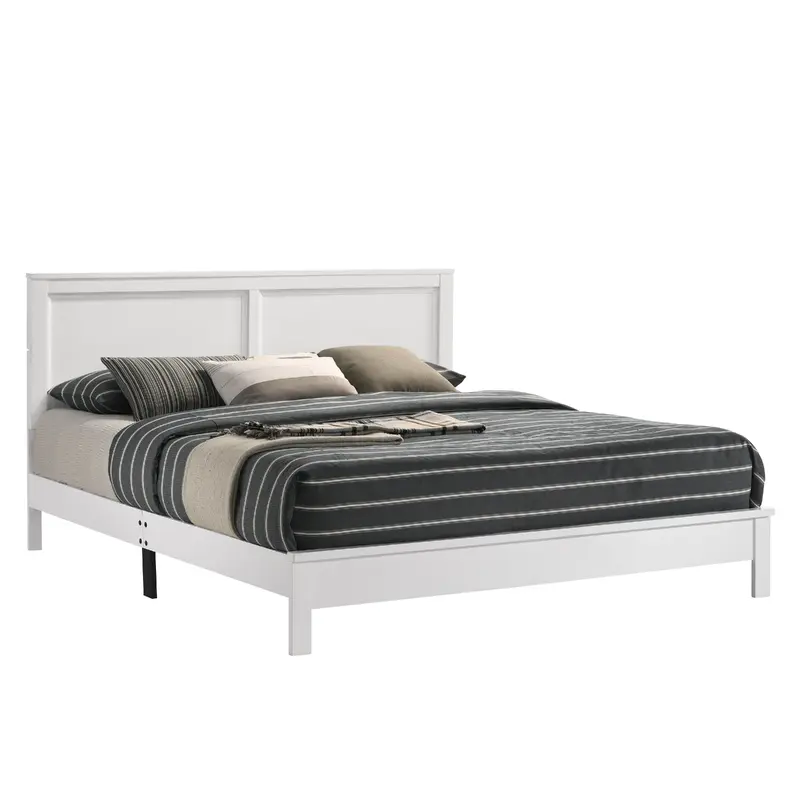 ARIES 6/6 EK PANEL BED-HB/FB/RAILS-WHITE