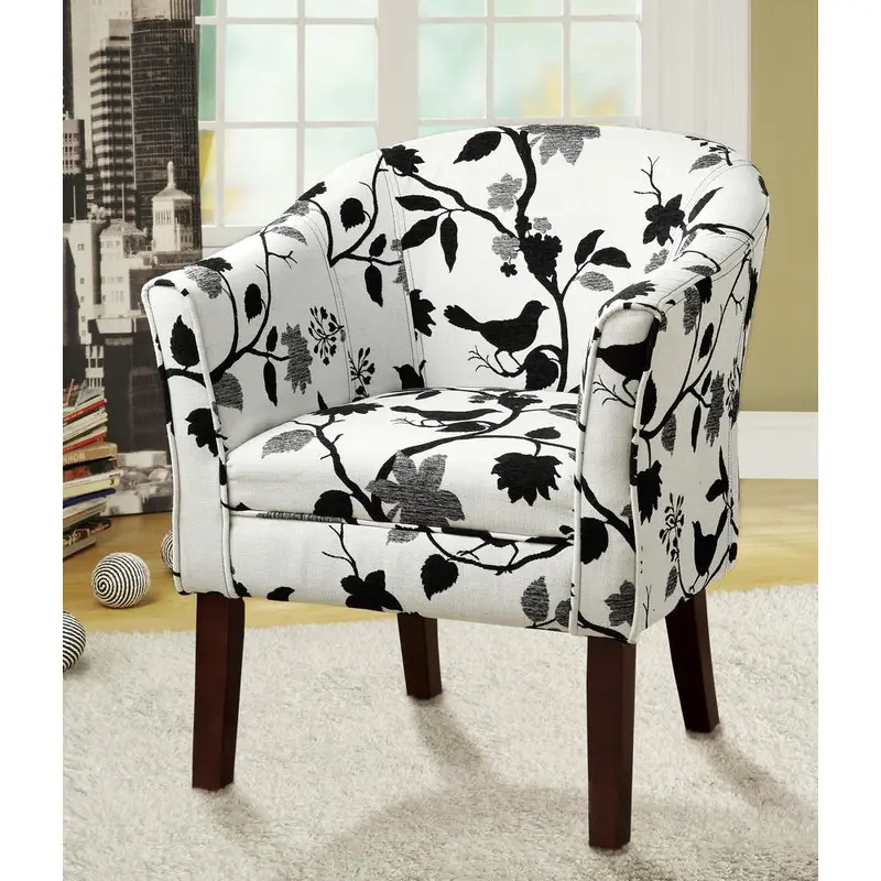 Playful Bird and Branch Accent Chair