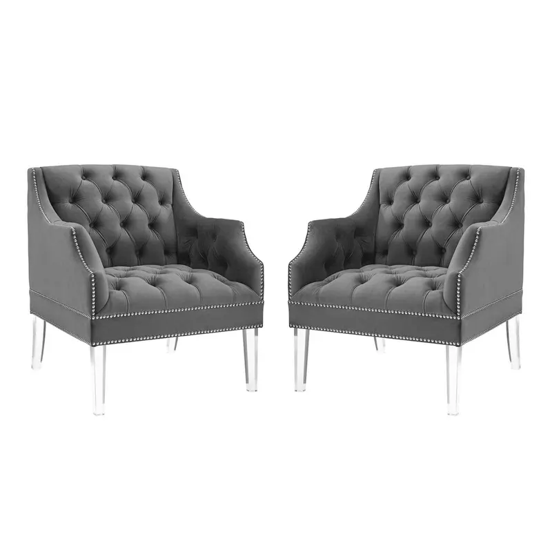 Proverbial Armchair Performance Velvet Set of 2