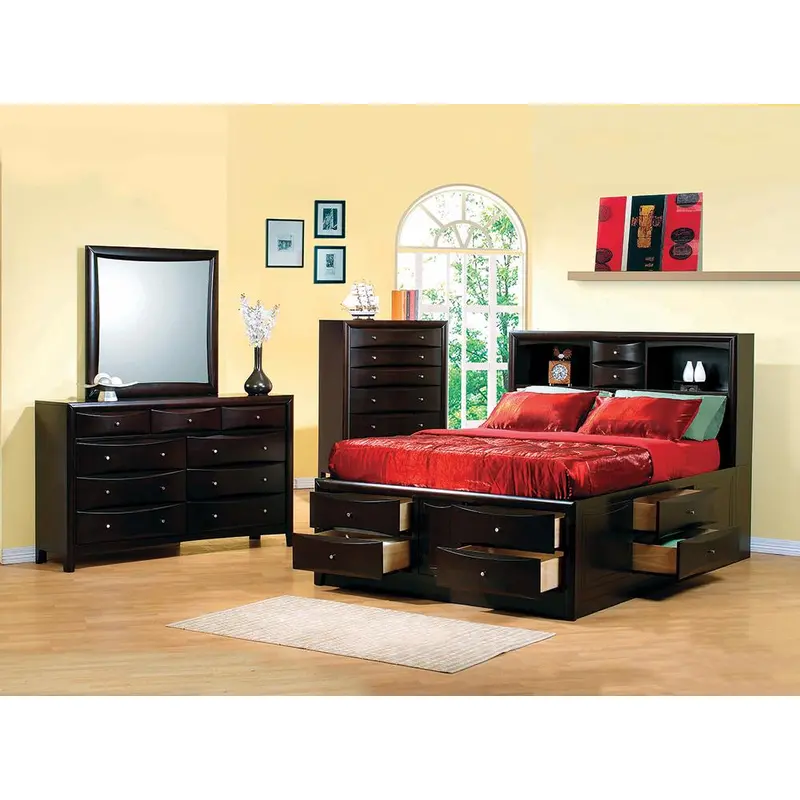 Phoenix Cappuccino California King Four-Piece Bedroom Set
