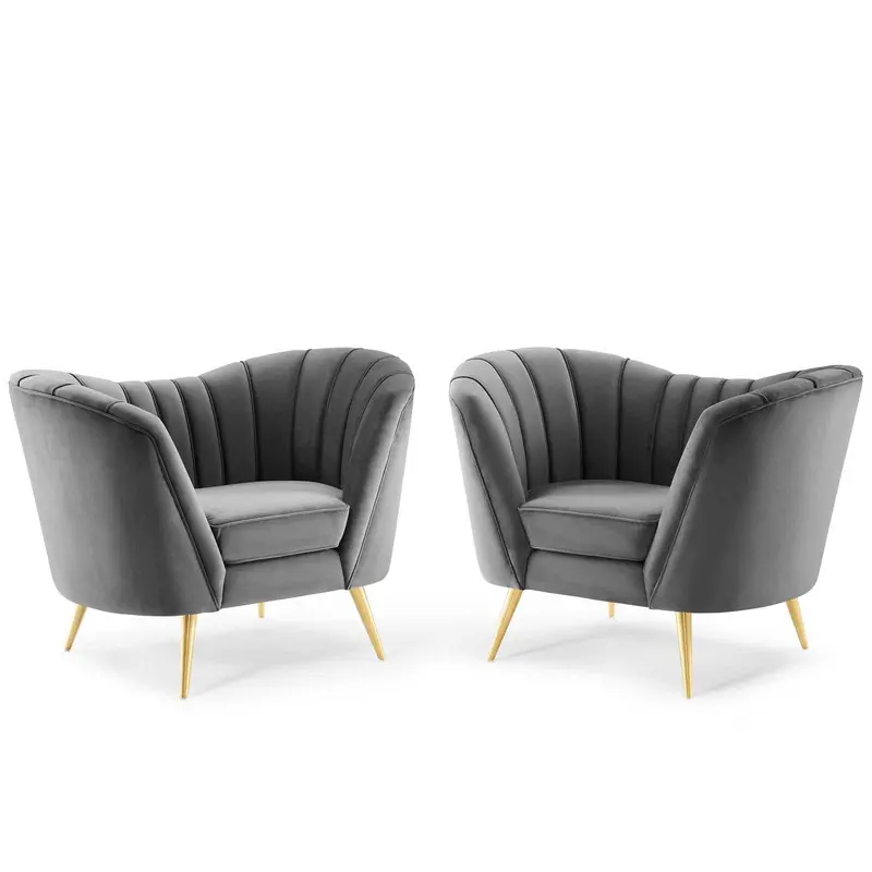 Opportunity Performance Velvet Armchair Set of 2