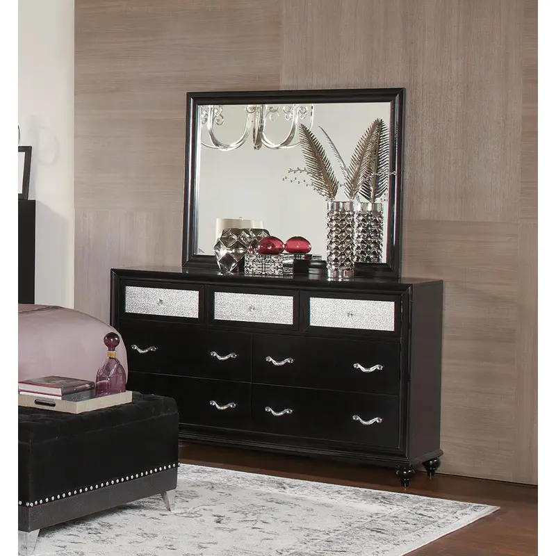 Barzini Seven-Drawer Dresser With Metallic Drawer Front