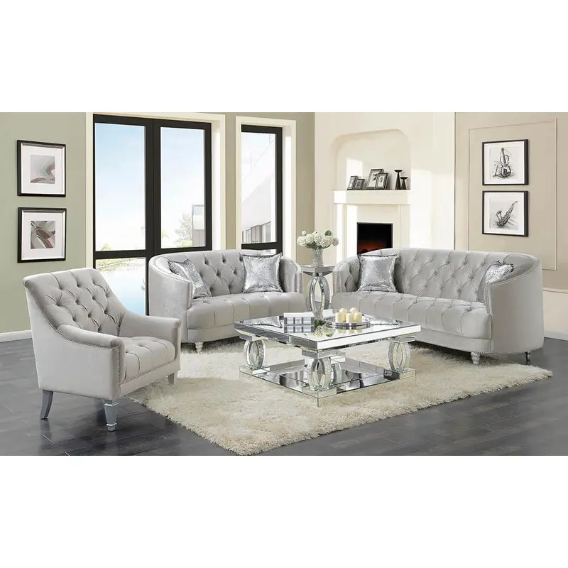 Avonlea Traditional Grey and Chrome Chair