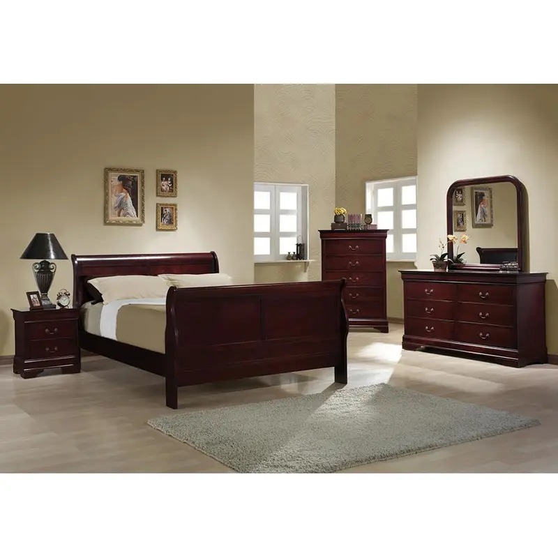 Louis Philippe Traditional Red Brown Full Five-Piece Set