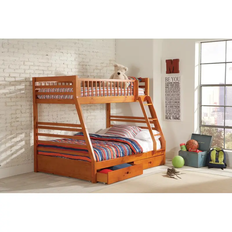 Ashton Honey Twin-over-Full Bunk Bed