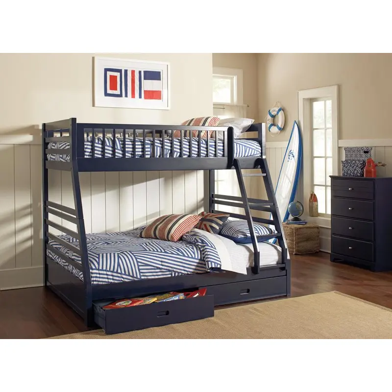 Ashton Navy Twin-over-Full Bunk Bed