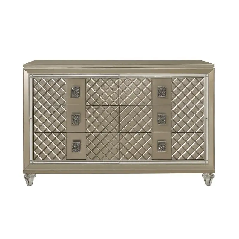 Youth Loudon 6 Drawer Dresser in Champagne Metallic B1515-5