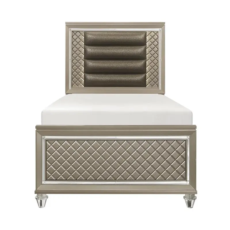 Youth Loudon Twin Platform Bed in Champagne Metallic B1515T-1*