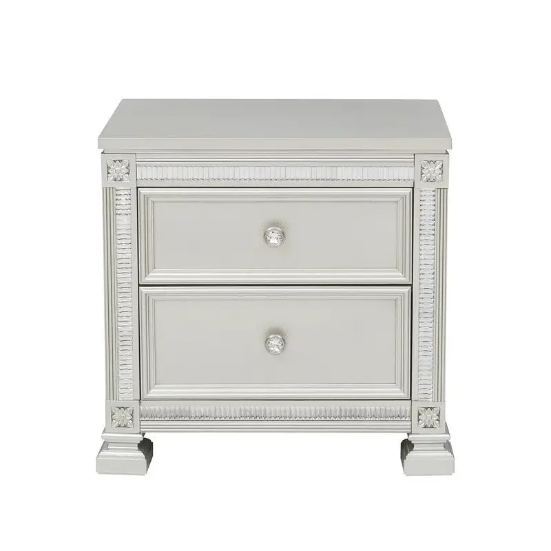 Bevelle 2 Drawer Nightstand in Silver 1958-4