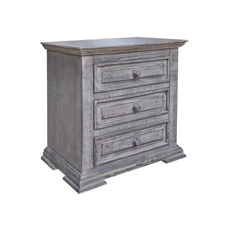 Terra Gray 3 Drawer Nightstand