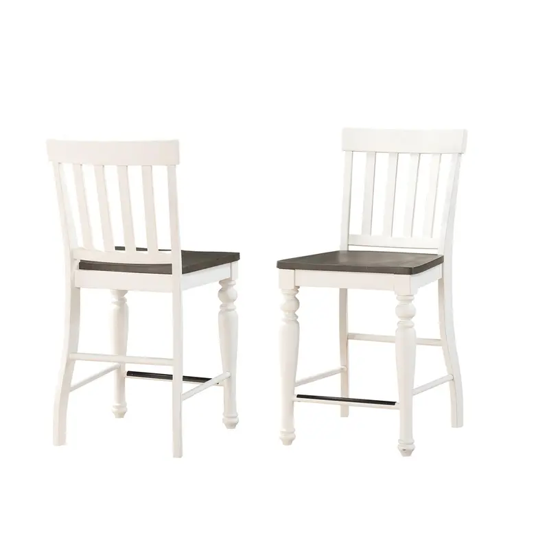 Steve Silver Joanna Counter Chair in Two-tone Ivory and Mocha (Set of 2)
