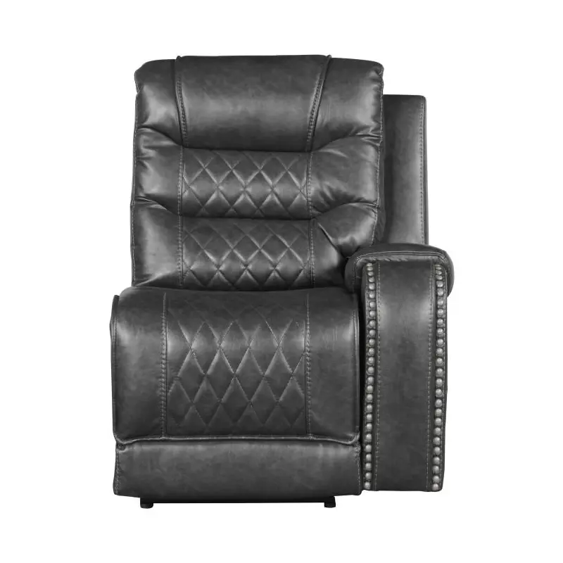 Putnam Power Right Side Reclining Chair with USB Port in Gray 9405GY-RRPW