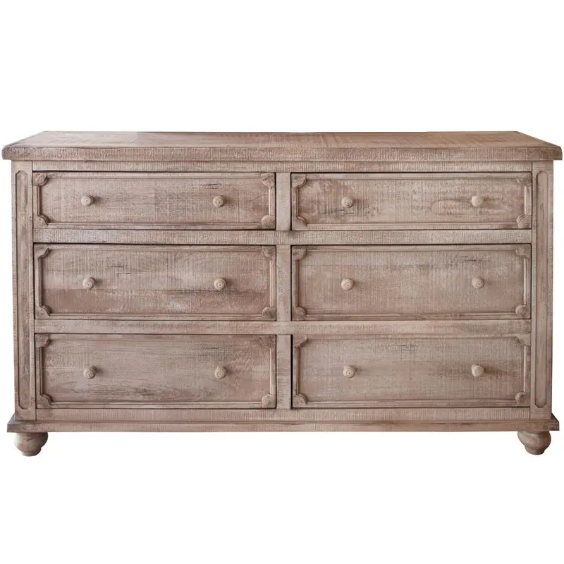 Aruba Natural 6 Drawer Dresser