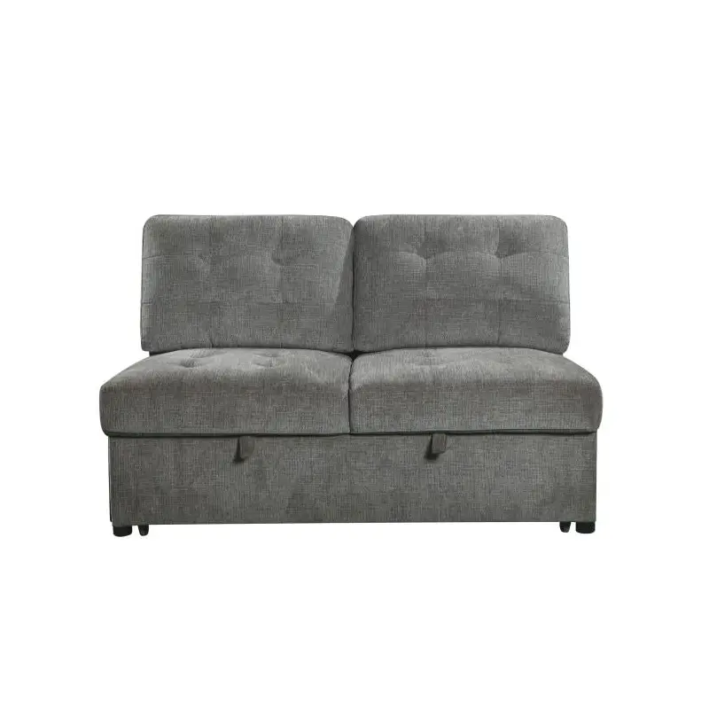 Logansport Armless 2-Seater with Pull-out Bed in Gray 9401GRY-2A