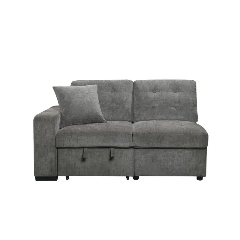 Logansport Left Side 2-Seater with Pull-out Ottoman and 1 Pillow in Gray 9401GRY-2L