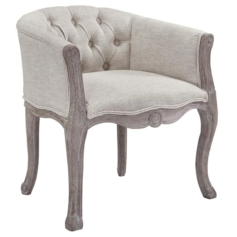 Crown Vintage French Upholstered Fabric Accent Chair