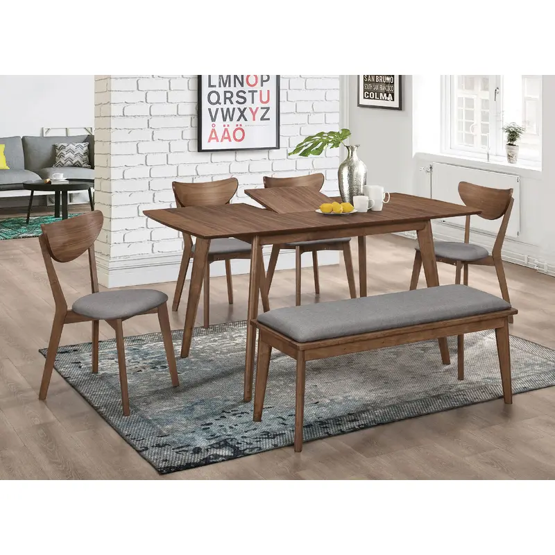 Alfredo 6-piece Butterfly Leaf Dining Set Natural Walnut