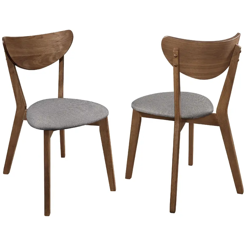 Alfredo Dining Side Chair Grey and Natural Walnut (Set of 2)