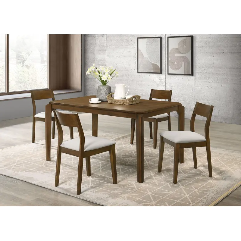 Almonte 5-piece 59-inch Rectangular Dining Set Dark Brown
