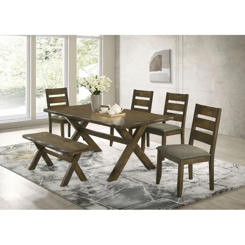 Alston 6-piece Rectangular Dining Table Set Knotty Nutmeg