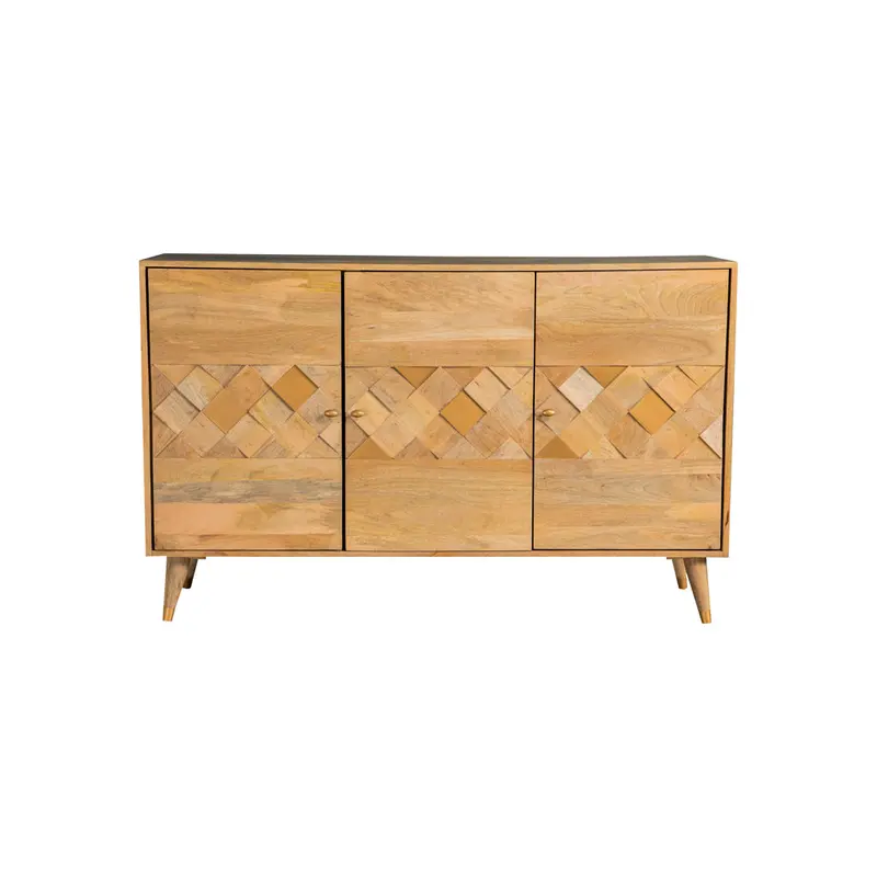 Alyssum 3-door Mango Wood Accent Cabinet Natural