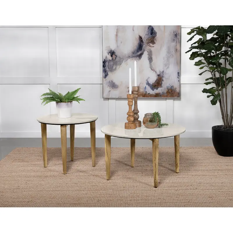 Aldis 2-piece Coffee and End Table Set White