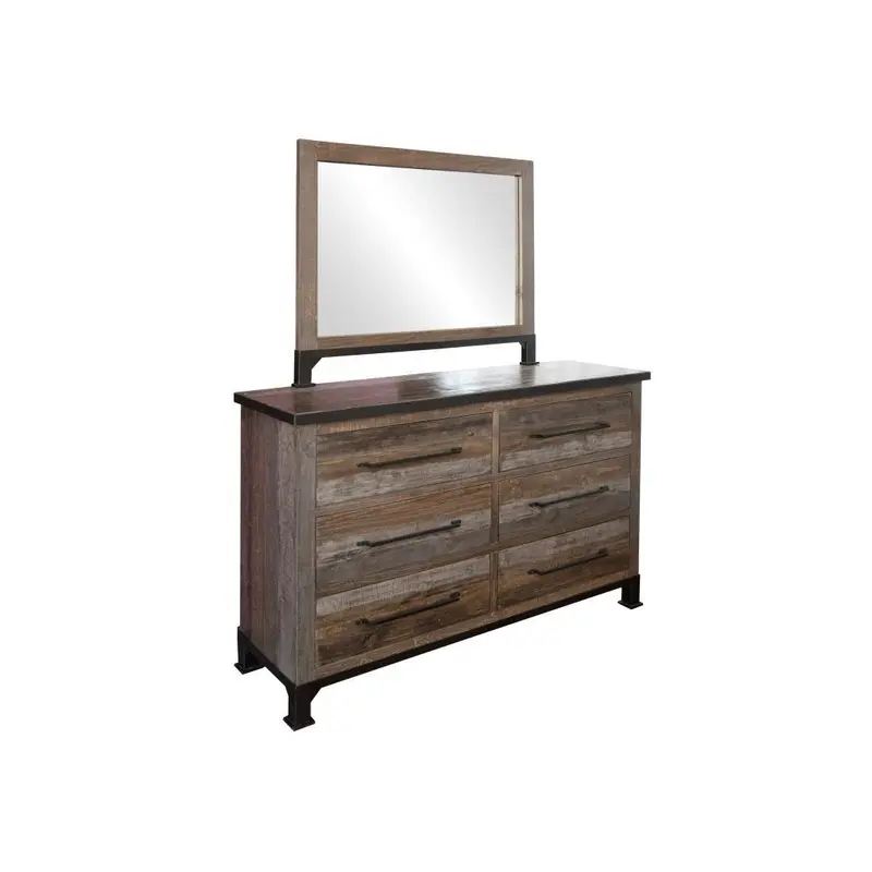 Antique Gray 6 Drawers Dresser