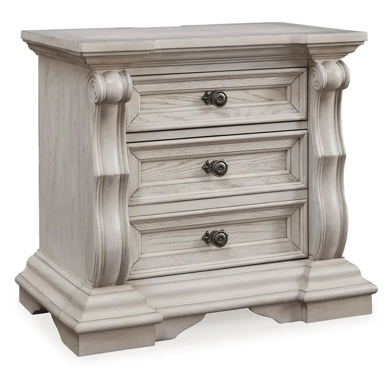 Bruchandi - Three Drawer Night Stand - Antique White