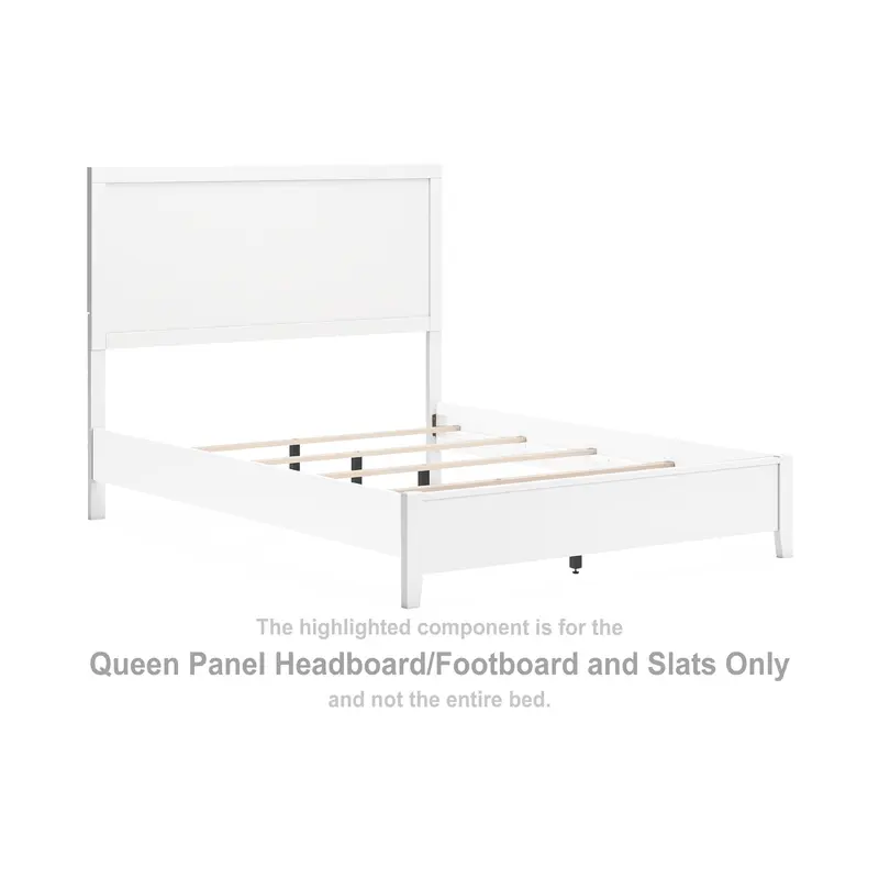 Binterglen - Queen Panel Panel Headboard/Footboard and Slats - White