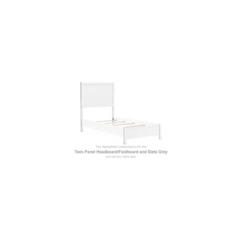 Binterglen - Twin Panel Headboard/Footboard and Slats - White