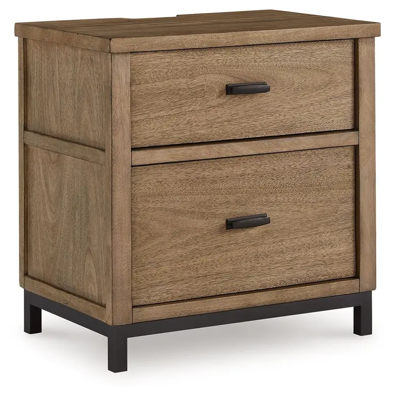Tomtyn - Two Drawer Night Stand - Light Brown
