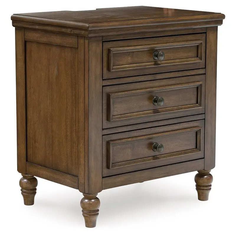 Sturlayne - Three Drawer Night Stand - Brown